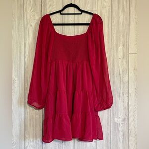 Red Long Sleeve Dress